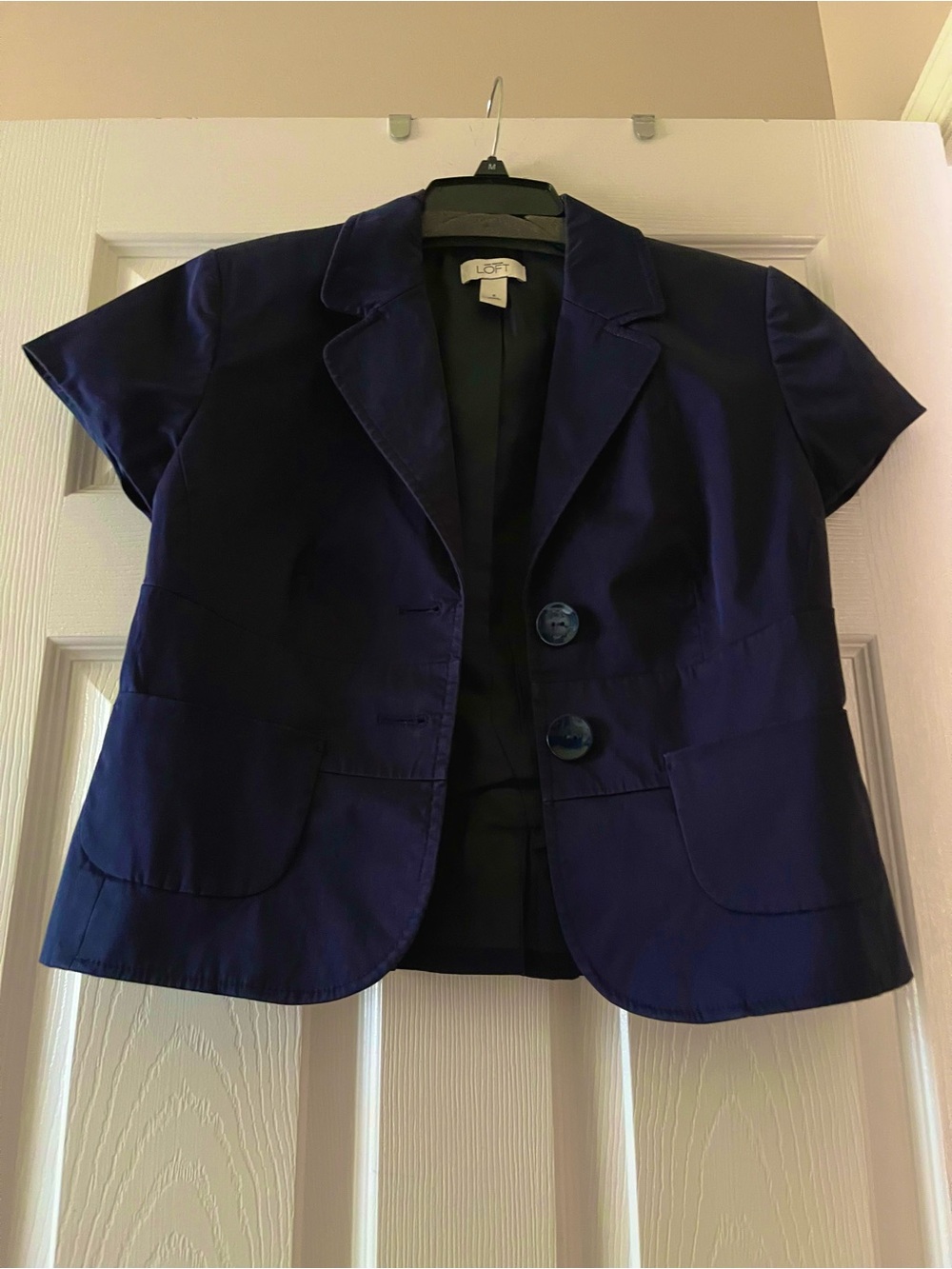 Ann Taylor Navy Short Sleeve Blazer
